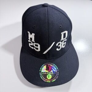 Pit Bull Navy Fitted Cap White Collegiate Alphanumeric Text: M29 / D36 Sz 7 3/8
